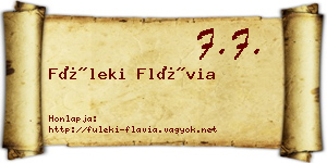 Füleki Flávia névjegykártya